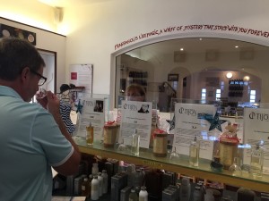 Picking out our gift bag fragrances