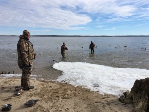 Finally the river cleared up some, so we put the decoys back out and got back to hunting